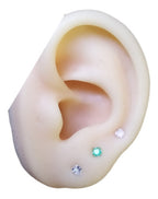 Trio Brinco Pedra Zirconia Ponto De Luz Prata 925 Colorido