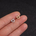 Piercing Tragus Cartilagem Coração Zirconia 6mm
