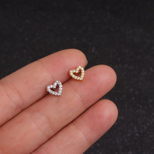 Piercing Tragus Cartilagem Coração Zirconia 6mm