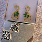 Brinco Dourado Noiva Pedra Zirconia Verde Azul Preto Festa