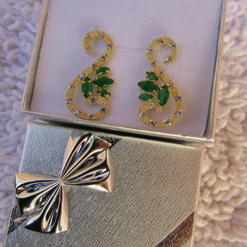 Brinco Dourado Noiva Pedra Zirconia Verde Azul Preto Festa