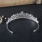 Coroa Tiara Noiva Strass E Zirconia Prata Debutante Luxo
