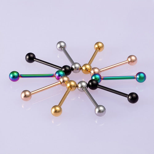 Piercing De Língua Barbell Aço Cirúrgico 316l - 1 Pç