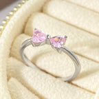 Anel Falange Pedra Zirconia Festa Dourado Coração Delicado