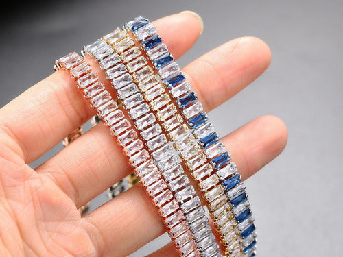 Pulseira Bracelete Dourada Pedra Zircônia Noiva Debutante