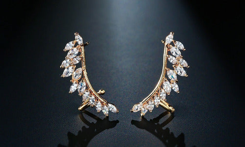 Brinco Ear Cuff Noiva Pedra Zirconia Prata Festa Debutante
