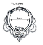 Piercing Para Nariz Septo Indiano Prata Pedra Zirconia