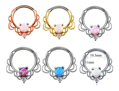 Piercing Para Nariz Septo Indiano Prata Pedra Zirconia