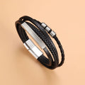 Pulseira Masculina Couro Aço Inox Chapa Gravar Trançado 4x