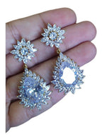 Brinco Noiva Pedra Zirconia Dourado Festa Debutante Gota