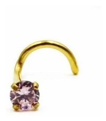 Piercing Nariz Nostril Dourado Pedra Zirconia 3 Mm Pt De Luz