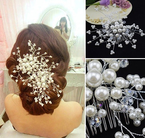 Arranjo Enfeite Cabelo Noiva Perola Dama Daminha Debutante
