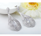 Brinco Noiva Zirconia Prata Formatura Debutante Gota Grande