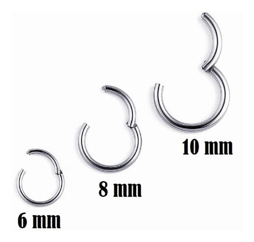 Piercing Argola Titânio Septo Helix Cartilagem 6 8 10 Mm