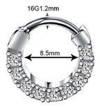Piercing Nariz Septo Dourado Pedra Zirconia Daith Aço 8,5 Mm