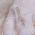 Brinco De Strass Noiva Prata Pendurado Festa Luxo 15 Anos