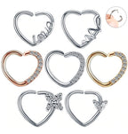 Piercing Daith Coração Prata Love Pedra Zirconia 10 Mm
