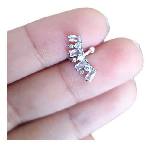 Piercing Argola Falso Fake Pressão Pedra Zircônia Orelha