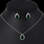 Conjunto Colar Brinco Noiva Pedra Zirconia Prata Dourad Gota
