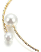 Colar Chocker E Pulseira Riviera Strass Pérola Noiva Festa