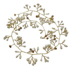 Tiara Arranjo Cabelo Noiva Pérola Fio Strass Dourado Prata - 50 cm