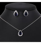 Conjunto Colar Brinco Noiva Pedra Zirconia Prata Dourad Gota