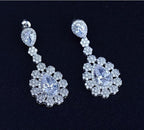 Brinco Noiva Pedra Zirconia Prata Festa Debutante Luxo