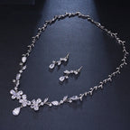 Colar E Brinco Noiva Zircônia Prata Festa Debutante Luxo