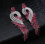 Brinco Noiva Zirconia Azul Prata Festa Madrinha Formatura