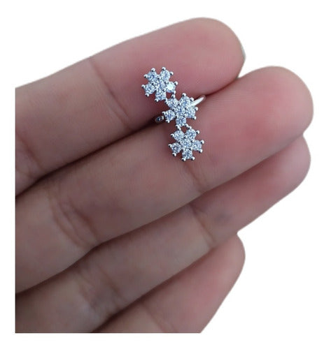 Piercing Argola Falso Fake Pressão Pedra Zircônia Orelha