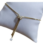 Pulseira Pedra Zirconia Quadrada F. Ouro 18k Gravatinha