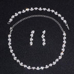 Conjunto Colar Brinco Pulseira Strass Pérola Noiva Festa