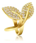 Piercing Argola Falso Fake Pedra Zirconia Folheado Folhas