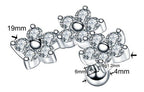 Piercing Cluster Helix Cartilagem  Pedras De Zirconia Flor