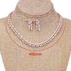Conjunto Colar Brinco E Pulseira Noiva Zircônia Prata Festa