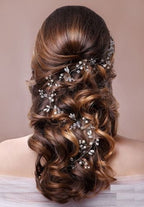 Tiara Arranjo Grinalda Cabelo Noiva Pérola Fio Strass Brilho