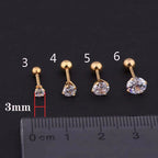 Piercing Tragus Cartilagem Ponto De Luz Dourado 2 3 4 5 Mm