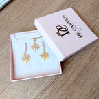 Conjunto Colar E Brinco Pedra Zirconia Árvore Da Vida F Ouro