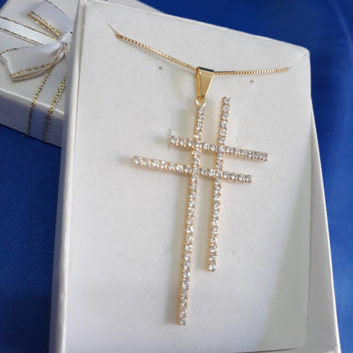 Colar Hashtag Blogueiras Pedra Zirconia Dourada F. Ouro 18k