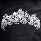 Coroa Tiara Arranjo Cabelo Noiva Strass Prata Prateada Luxo