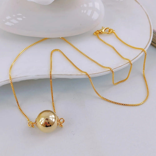 Colar Gargantilha Marina Bola Folheado A Ouro 18k C Garantia