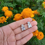 Brinco Zirconia Noiva Dourado Folheado A Ouro 18k Semi Joia Com Garantia Pequeno Quandrado Barato Delicado