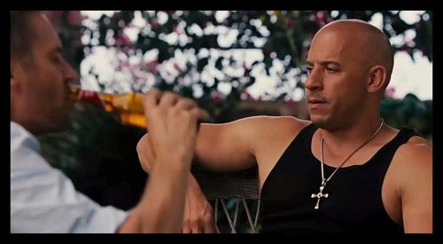 Colar Cordão Masculino Com Pingente Cruz Vin Diesel Aço Inox