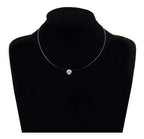 Colar Gargantilha Pedra Zirconia Prata Ponto De Luz Nylon