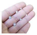 Trio Brinco Pedra Zirconia Ponto De Luz 3 4 5 Mm Prata 925