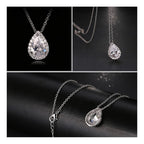 Conjunto Colar Brinco Noiva Pedra Zirconia Prata Dourad Gota