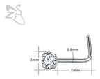 Piercing Nariz Nostril Quadrado Pedra Zirconia 3mm Furtacor