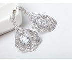 Brinco Noiva Zirconia Prata Formatura Debutante Gota Grande