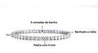 Pulseira Bracelete Prata Com Zircônia Noiva Debutante Barata