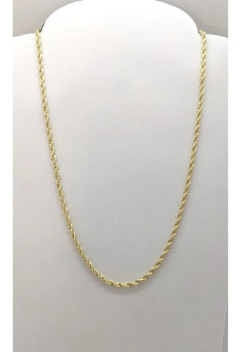 Colar Modelo Corda F. Ouro 18k Dourado Semi Joia 50 Cm